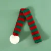 New Knitted Striped Pet Christmas Scarf for Cats Dogs Rabbits Wool Balls Thickened Warm Neck Bibs Dog Scarf