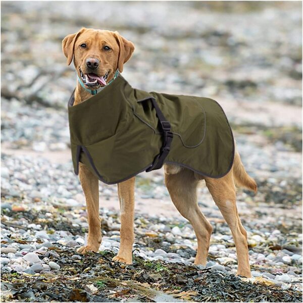 Dog Coat Warm Jacket Waterproof Raincoat Winter Dog Jacket with Pet Harness Reflective Strap Cotton Lining Coat Clothes for Pet
